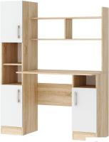 Стол Памир ПКС-6 (дуб сонома/белый глянец)