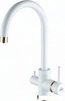 Смеситель Paulmark Essen Es213211-431BR (белый матовый бронза)