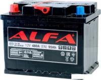 Автомобильный аккумулятор ALFA Hybrid 55 L+ (55 А·ч)