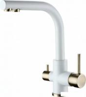 Смеситель Paulmark Essen Es213011-431BR (белый матовый/бронзовый)
