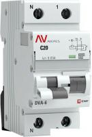 Дифференциальный автомат EKF Averes DVA-6 2P 20А 30мА (C) 6кА тип A rcbo6-1pn-20C-30-a-av
