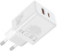 Сетевое зарядное Baseus Cube Fast Charger C+U 20W P10111403213-00 (белый)