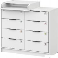 Детский комод Атон Мебель Zeus 1008 ЛДСП с шариковыми направляющими (белый)