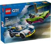 Конструктор LEGO City 60415 Погоня на полицейской машине и маслкаре
