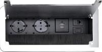 Блок розеток AKS Atlas USB выдвижной (2 розетки, алюминий)
