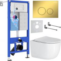 Унитаз подвесной Roxen Vortex в комплекте с инсталляцией StounFix Dual Fresh 6 в 1 968046 (кнопка: з