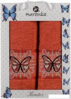 Набор полотенец Merzuka Kontes 50x90/70x140 11633 (терракотовый)