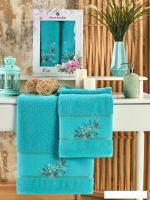 Набор полотенец Merzuka Eva 50x90/70x140 11780 (в коробке, бирюзовый)