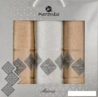 Набор полотенец Merzuka Matrix 11289 (3 шт, в коробке, бежевый)