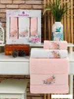 Набор полотенец Merzuka Eva 11781 (3 шт, в коробке, пудра)