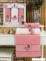 Набор полотенец Merzuka Lara 11783 (3 шт, в коробке, брусничный)