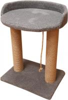 Когтеточка Bast С овальной полкой 55 (джут, серый)