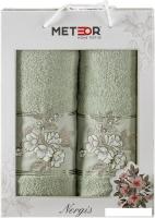 Набор полотенец Meteor Nergis 11256 (2 шт, в коробке, зеленый)