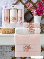 Набор полотенец Merzuka Duru 11779 (3 шт, в коробке, пудровый)