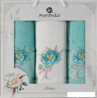 Набор полотенец Merzuka Lotus 11297 (3 шт, в коробке, бирюзовый)