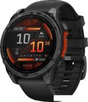 Умные часы Garmin Fenix 8 47мм (серый, черный силиконовый ремешок)