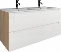 ЗОВ Тумба с умывальником Дион 120 (белый глянец/дуб)