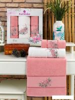 Набор полотенец Merzuka Eva 11781 (3 шт, в коробке, брусничный)