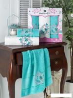 Набор полотенец Merzuka Brentis 10676 (3 шт, в коробке, бирюзовый)