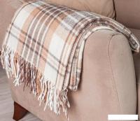 Плед Vladi Метро 4/CANNY 08847 (140x200, белый/бежевый/коричневый)