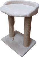 Когтеточка Bast С овальной полкой 55 (джут, бежевый)