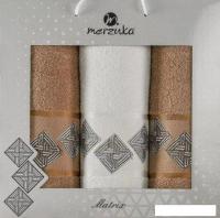 Набор полотенец Merzuka Matrix 11289 (3 шт, в коробке, коричневый)