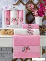 Набор полотенец Merzuka Duru 11779 (3 шт, в коробке, розовый)