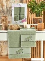 Набор полотенец Merzuka Eva 50x90/70x140 11780 (в коробке, зеленый)