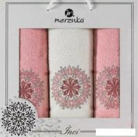 Набор полотенец Merzuka Inci 11295 (3 шт, в коробке, розовый)