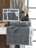 Набор полотенец Philippus Denise 11260 (2 шт, в коробке, темно-серый)