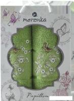 Набор полотенец Merzuka Papillon 10169 (2 шт, в коробке, зеленый)