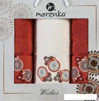 Набор полотенец Merzuka Wishes 11718 (3 шт, в коробке, терракотовый)