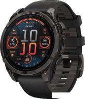 Умные часы Garmin Fenix 8 Sapphire, Titanium 47мм (угольно-черный DLC, пепельно-черный силиконовый р