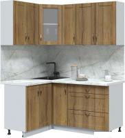 Готовая кухня Интерлиния Мила Крафт 1.2x1.7 (дуб вотан/дуб вотан/серый каспий)