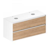 ЗОВ Тумба под умывальник со столешницей Парма 120 (белый/галифакс/белая столешница)