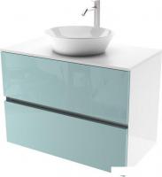 ЗОВ Тумба под умывальник со столешницей Лира 90 (адриатик/белая столешница)