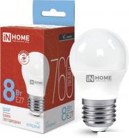 Светодиодная лампочка In Home LED-Шар-VC 8Вт 230В Е27 6500К 760Лм 4690612024905