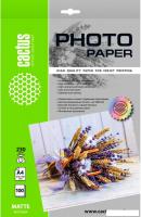 Фотобумага CACTUS Матовая A4 230 г/кв.м. 100 листов CS-MA4230100