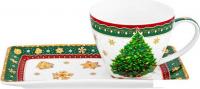 Чашка Elan Gallery Новогодняя елка 420698 (зеленый узор)