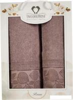 Набор полотенец Two Dolphins Penza 11800 (2 шт, в коробке, брусничный)