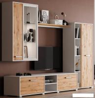 Стенка Black Red White Акант (белый/дуб наварра)