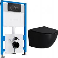 Унитаз подвесной Lauter Sulzdorf с микролифтом и кнопкой смыва 219704E (белый/черный)