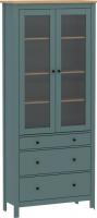 Шкаф-витрина Mio Tesoro Сага 90 2.08.07.130.16 (темно-бирюзовый/ясень)