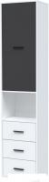 Шкаф распашной Интерлиния Skill-24 (1) (белый/антрацит)