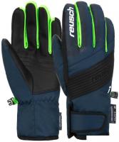 Горнолыжные перчатки Reusch Duke R-Tex Xt Junior 6261212-7712 (р-р 5, Black/Dress Blue/Green)