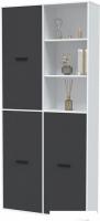 Шкаф распашной Интерлиния Skill-20 (3) (белый/антрацит)