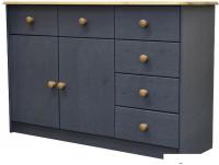 Комод Диприз Ром 2 двери 6 ящиков Д 1348.3 (серый воск/антик)