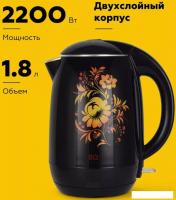 Электрический чайник BQ KT1702P (черный/цветы)