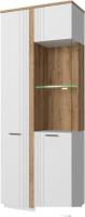 Шкаф-витрина Anrex Mateo 1V1D L (белый/дуб наварра)