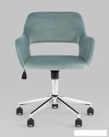 Офисное кресло Stool Group Ross chrome velvet Olive 61 (велюр серо-зеленый)